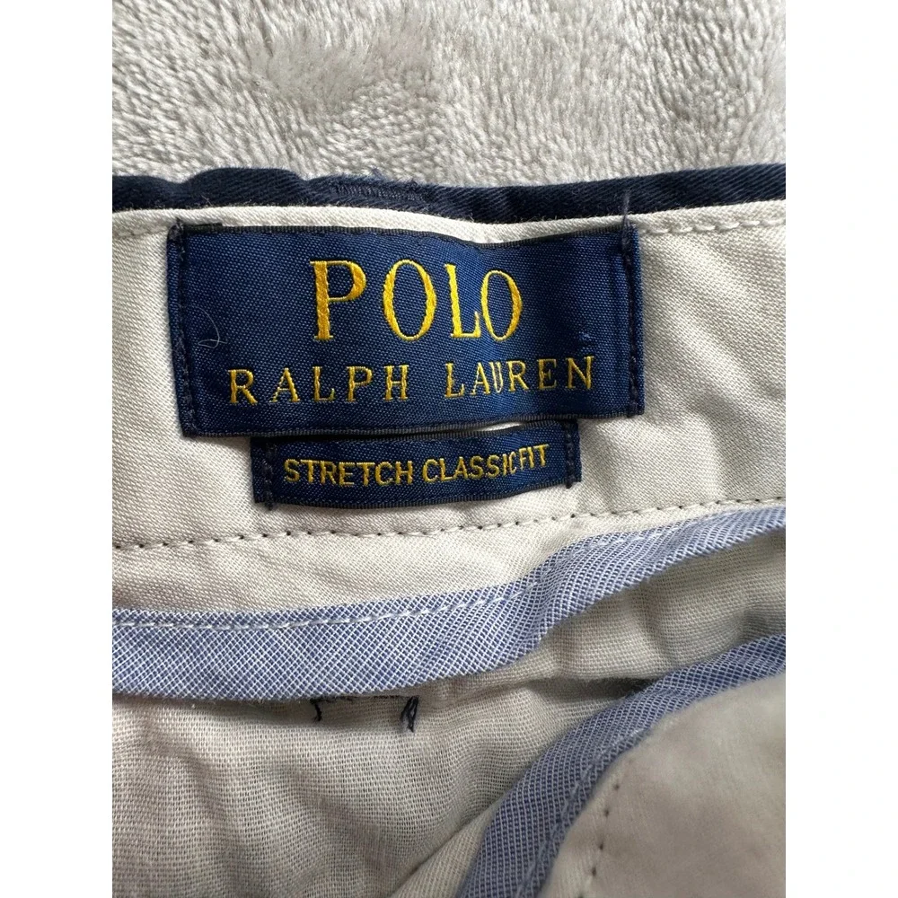 Polo Ralph Lauren Shorts Mens 36 Navy Blue Stretch Classic Fit Chino